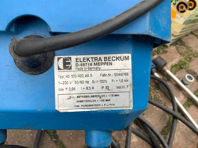 Elektra beckum hd105 hogedrukreiniger - afbeelding 4 van  4