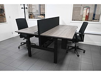 Elektrisch duo werkplek met 2 bureaustoelen (3x) - afbeelding 1 van  13
