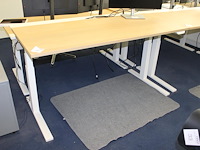 Elektrisch hoog-laag bureau ikea mittzon met stekkerdozen met usb. afmeting 160 x 80 cm. - afbeelding 1 van  3