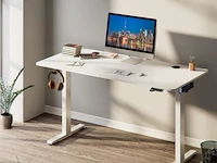 Elektrisch verstelbaar bureau / sta zit bureau - 120 x 60 cm - wit - afbeelding 8 van  15