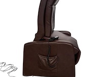 Elektrisch verstelbare sta-opstoel / relaxstoel – bruin leder - afbeelding 3 van  4