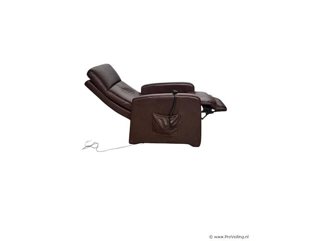 Elektrisch verstelbare sta-opstoel / relaxstoel – bruin leder - afbeelding 4 van  4