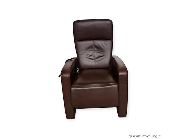Elektrisch verstelbare sta-opstoel / relaxstoel – bruin leder - afbeelding 1 van  3