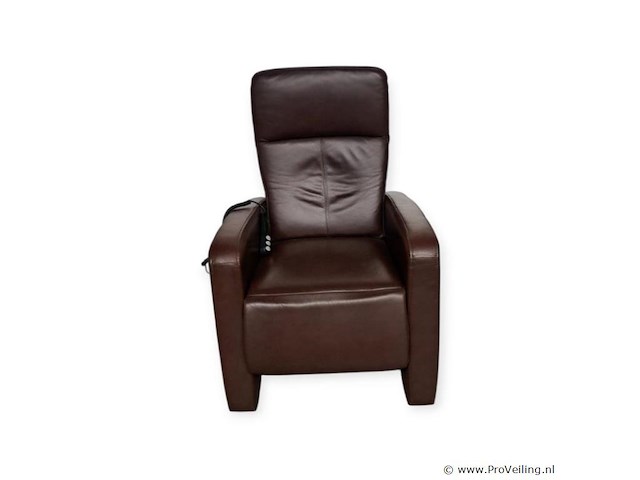 Elektrisch verstelbare sta-opstoel / relaxstoel – bruin leder - afbeelding 1 van  4
