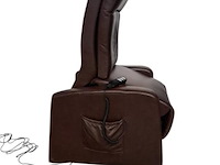 Elektrisch verstelbare sta-opstoel / relaxstoel – bruin leder - afbeelding 2 van  4