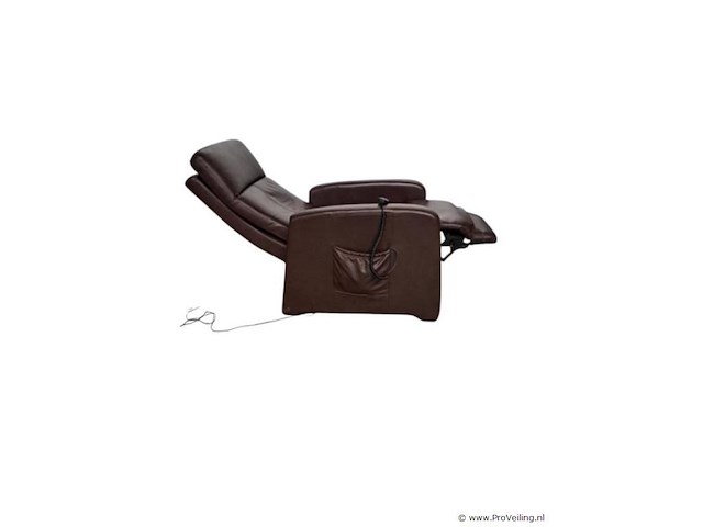 Elektrisch verstelbare sta-opstoel / relaxstoel – bruin leder - afbeelding 4 van  4