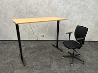 Elektrisch zit-sta bureau 160x80 met bureaustoel - afbeelding 2 van  3