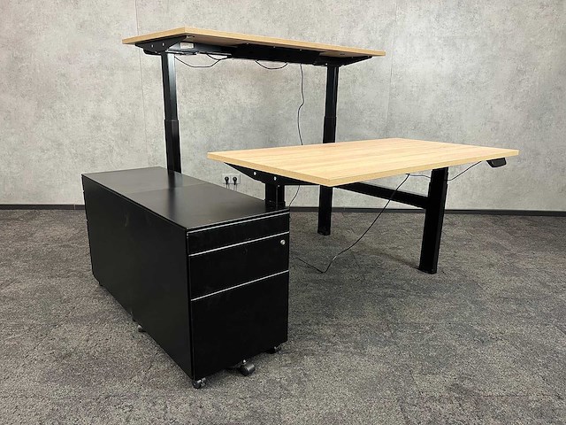 Elektrisch zit-sta duo bureau 140x75 - refurbished - afbeelding 1 van  19