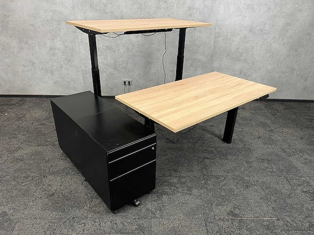 Elektrisch zit-sta duo bureau 140x75 - refurbished - afbeelding 12 van  19