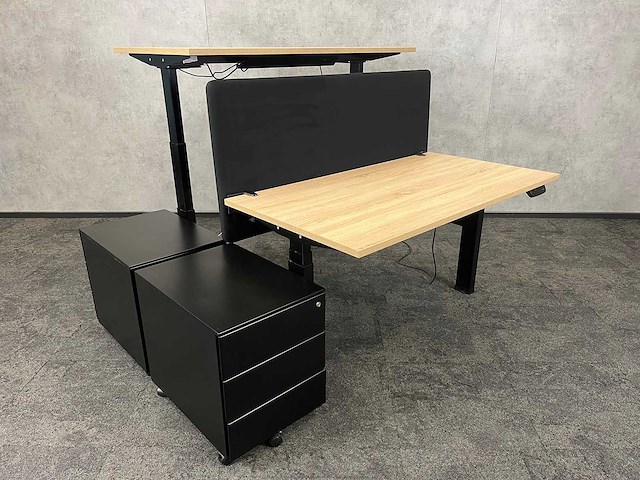 Elektrisch zit-sta duo bureau 140x75 - refurbished - afbeelding 10 van  17