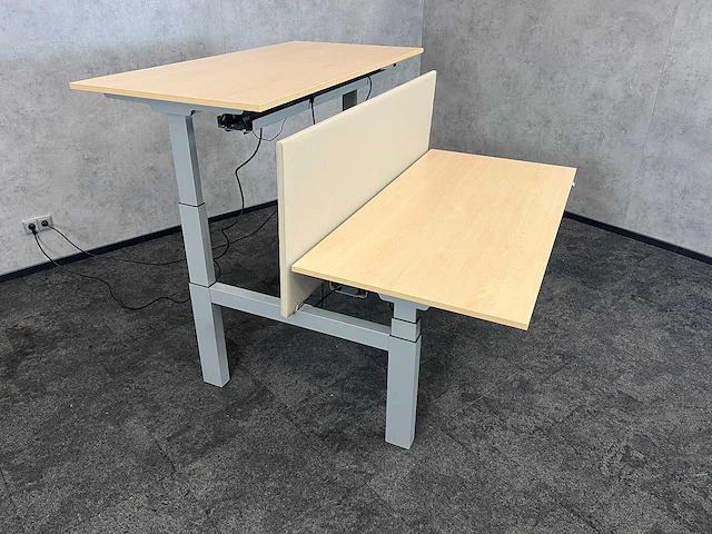 Elektrisch zit-sta duo bureau met tussenschot 160x80 - afbeelding 1 van  17
