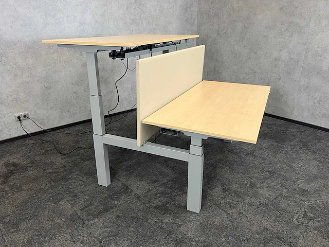 Elektrisch zit-sta duo bureau met tussenschot 160x80 - afbeelding 12 van  15