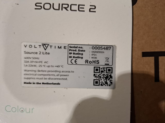 Elektrische auto lader volt time, source 2 lite socket, wit, bouwjaar 2024 - afbeelding 2 van  4