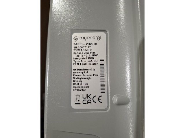 Elektrische auto lader zappi, 2h22tb, bouwjaar 2022 - afbeelding 3 van  5