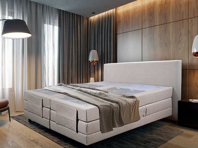 Elektrische boxspringcombinatie 180/210, m-ray, sense exclusief, beige - afbeelding 1 van  7