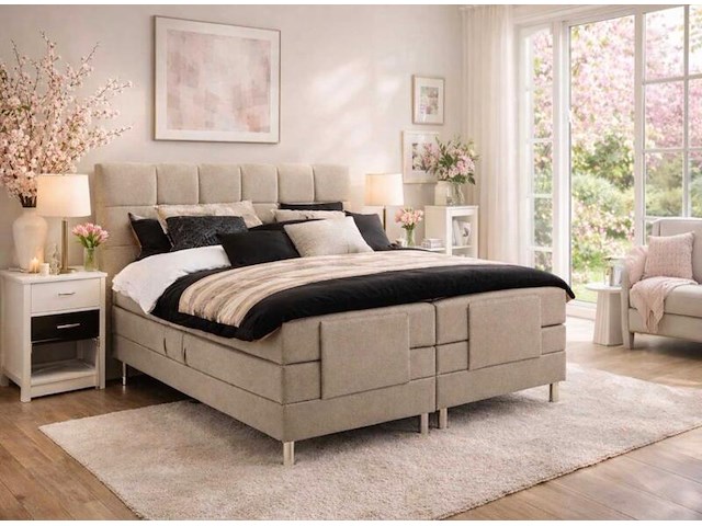 Elektrische boxspringcombinatie, m-ray, arizona, beige - afbeelding 1 van  6