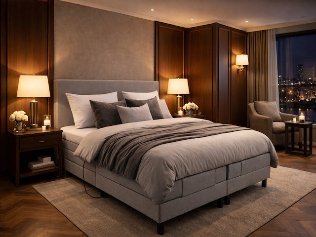 Elektrische boxspringcombinatie, m-ray, sense exclusief, grijs - afbeelding 1 van  7