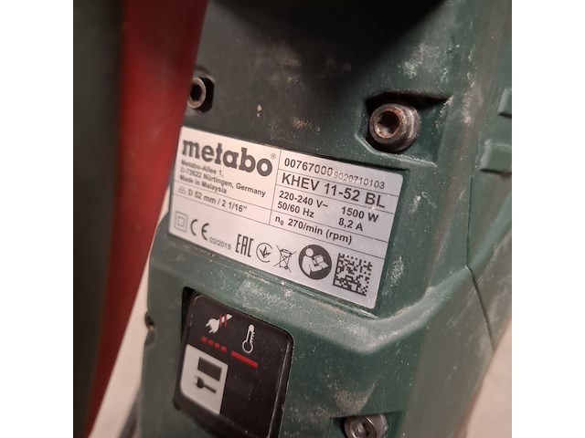 Elektrische breekhamer metabo, khev 11-52 bl, bouwjaar 2019 - afbeelding 7 van  8