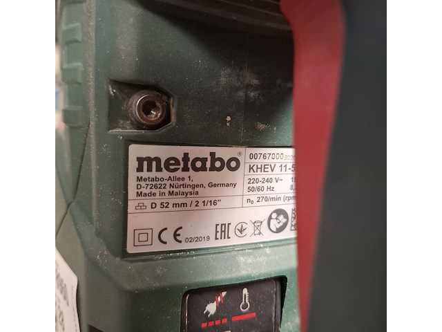 Elektrische breekhamer metabo, khev 11-52 bl, bouwjaar 2019 - afbeelding 8 van  8