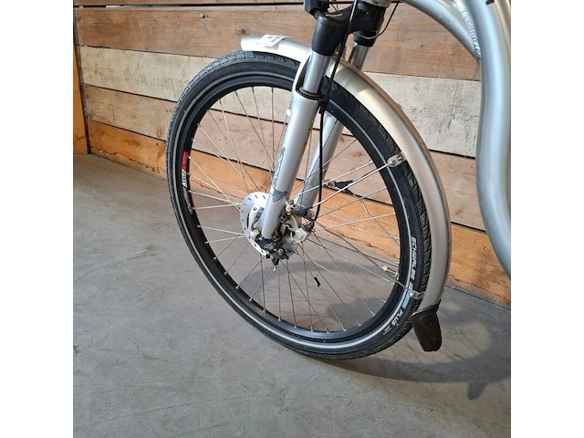 Elektrische damesfiets, flyer, c5, grijs / chroom - afbeelding 4 van  15
