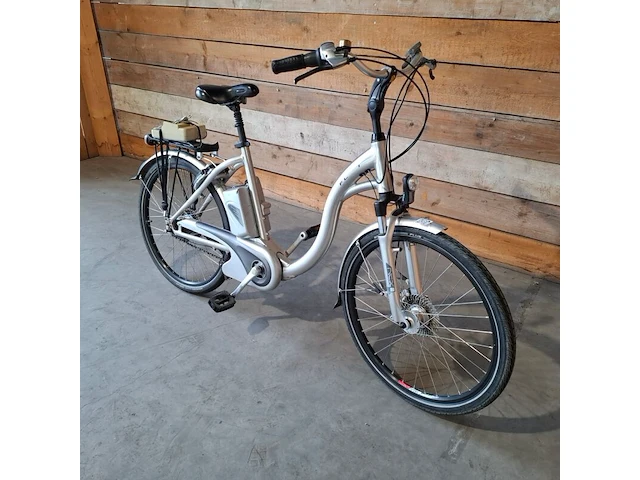 Elektrische damesfiets, flyer, c5, grijs / chroom - afbeelding 8 van  15