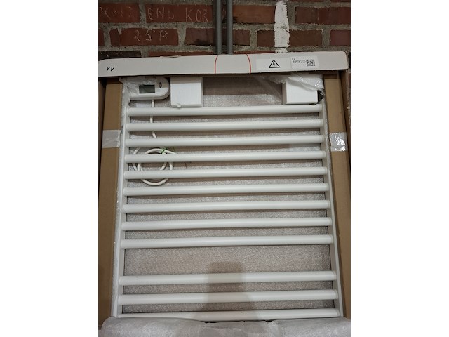 Elektrische designradiator vasco, bano, mat wit - afbeelding 2 van  3