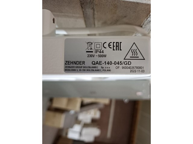 Elektrische designradiator zehnder, quaro, mat wit - afbeelding 4 van  6