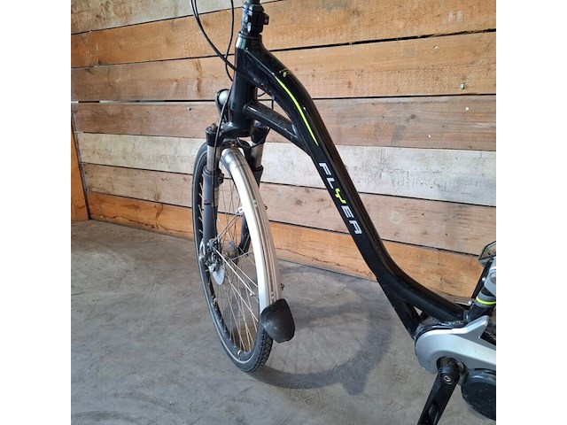 Elektrische fiets / e-bike, flyer, middenmotor, zwart - afbeelding 4 van  27