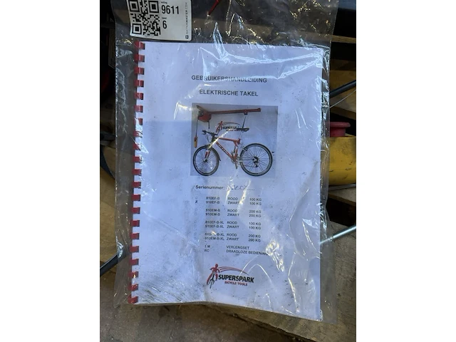 Elektrische fietstakel, superspark bicycle tools, 910ef-b, zwart/grijs, fietshefsysteem | met bediening en handleiding - afbeelding 3 van  4
