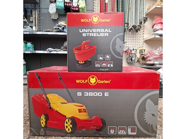 Elektrische grasmaaier en strooier wolf garten - afbeelding 1 van  10