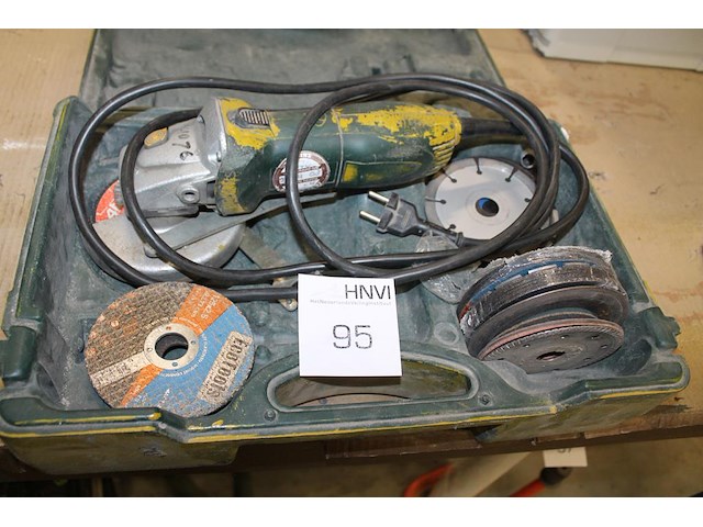 Elektrische haakse slijper metabo w7-115quick met diverse slijpschijven. - afbeelding 1 van  2