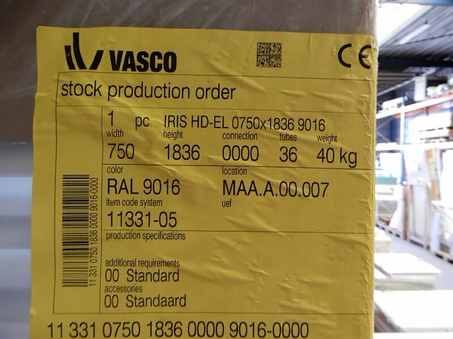 Elektrische handdoekradiator, vasco, iris, wit, 1836x750 - afbeelding 3 van  3