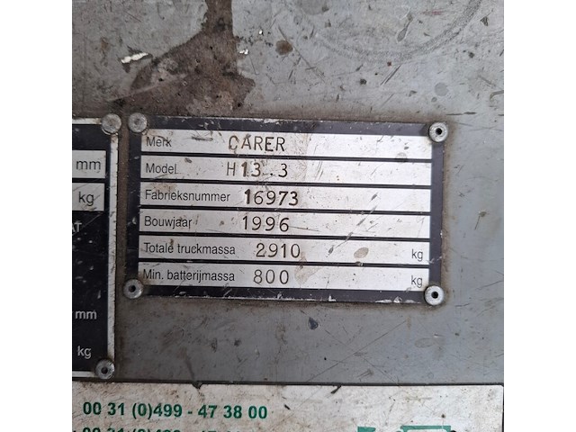 Elektrische heftruck carer, h13.3, bouwjaar 1996 - afbeelding 7 van  26