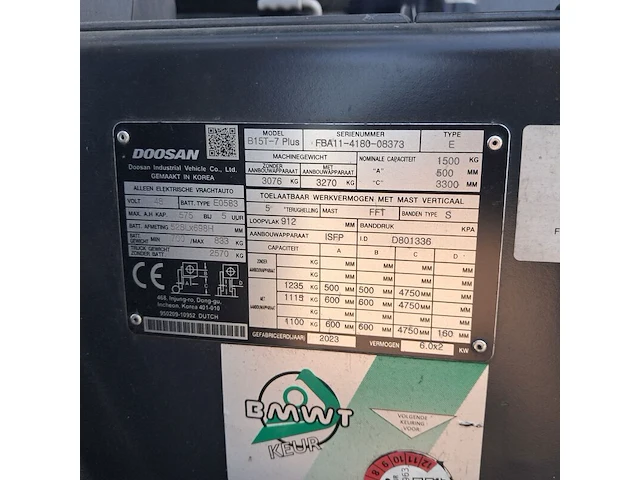 Elektrische heftruck, doosan, b15t-7 plus, 2023 - afbeelding 10 van  45