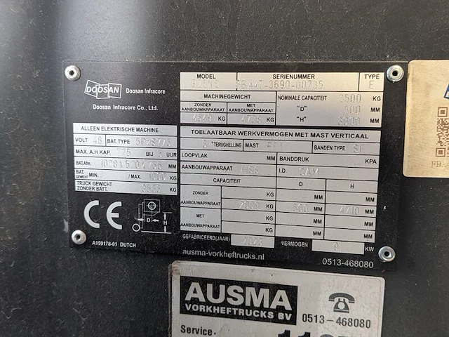 Elektrische heftruck, doosan, b25ns, 2018, (incl. acculader) - afbeelding 17 van  27