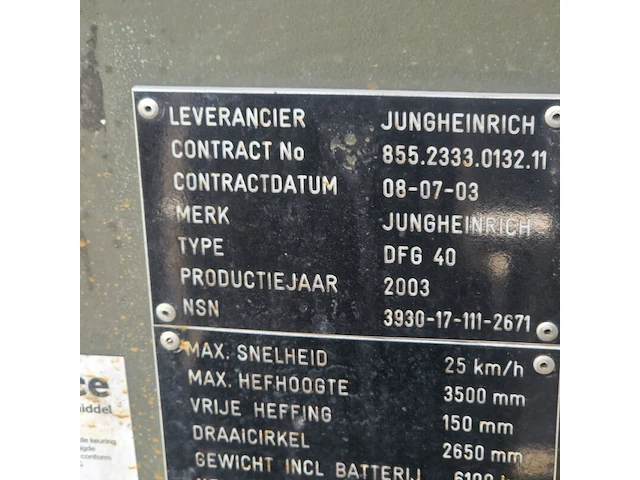 Elektrische heftruck, jungheinrich, dfg 40, 2003 - afbeelding 16 van  42