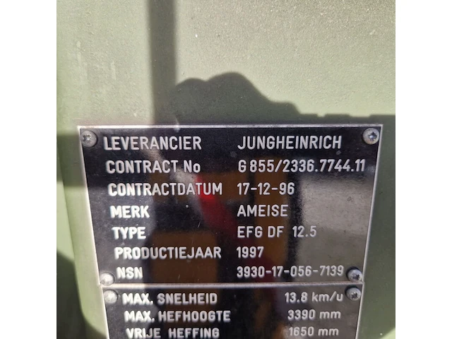 Elektrische heftruck, jungheinrich, efg-dg 12.5, 1997 - afbeelding 24 van  24
