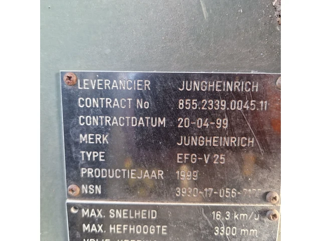 Elektrische heftruck, jungheinrich, efg-v 25, 1999 - afbeelding 23 van  23