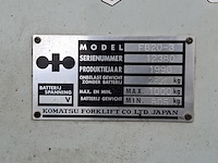 Elektrische heftruck, komatsu, fb20-3, grijs, 1990 - afbeelding 25 van  40