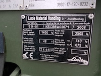 Elektrische heftruck, linde, e14, 2008 - afbeelding 13 van  29