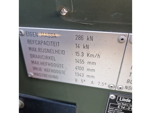 Elektrische heftruck, linde, e14, 2008 - afbeelding 3 van  26