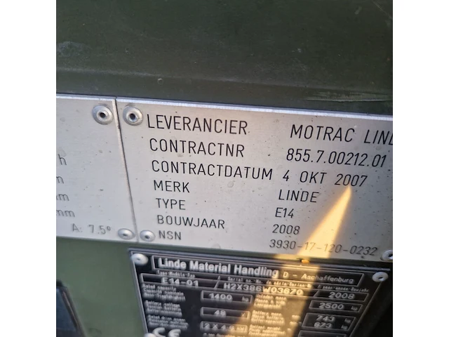 Elektrische heftruck, linde, e14, 2008 - afbeelding 4 van  26