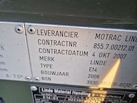 Elektrische heftruck, linde, e14, 2008 - afbeelding 4 van  26