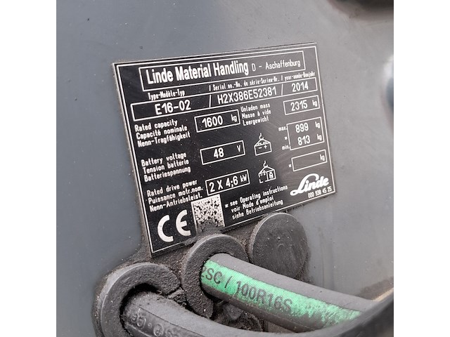Elektrische heftruck, linde, e16-02, rood, 2014 - afbeelding 18 van  31