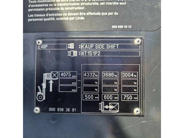 Elektrische heftruck, linde, e48p, 2010 - afbeelding 8 van  34