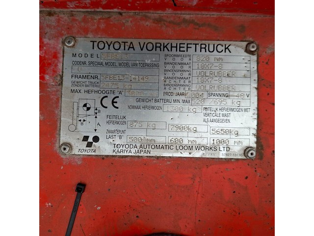 Elektrische heftruck, toyota, 5fbe13, 2004 - afbeelding 7 van  19