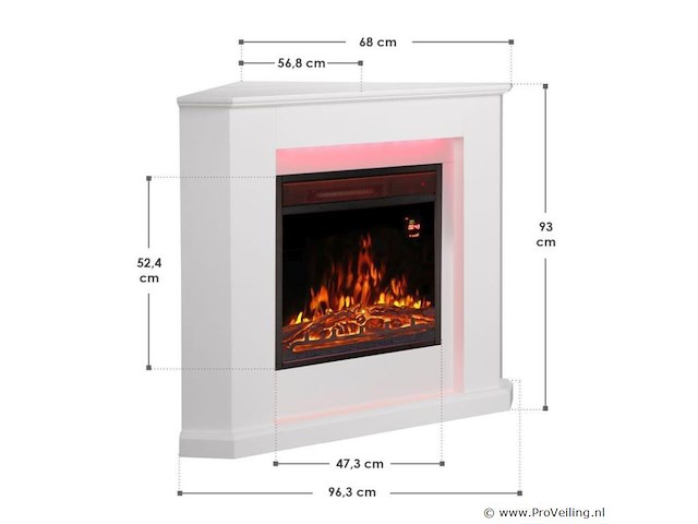 Elektrische hoekkachel - 2000 watt - wit - afbeelding 9 van  9