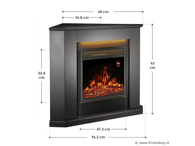 Elektrische hoekkachel - 2000 watt - zwart - afbeelding 8 van  8