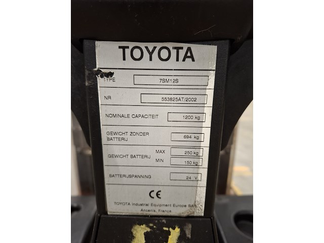 Elektrische hydraulische stapelaar, toyota, 7sm12s - afbeelding 8 van  11
