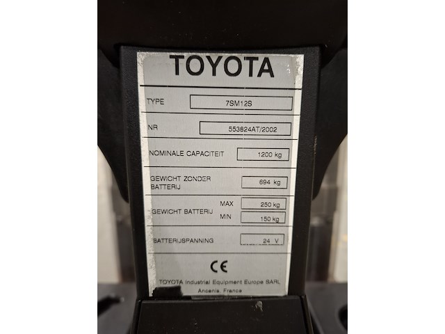 Elektrische hydraulische stapelaar toyota, 7sm12s - afbeelding 8 van  12
